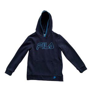 Fila Kids Navy Hooded Pullover Sweatshirt L(10/12) 60% Cotton 40% Polyester